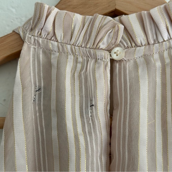 Express Halter Neck Striped Tiered Beige Ruffle Maxi Dress, Size S - Picture 8 of 10